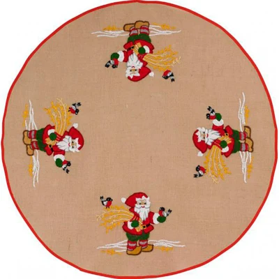 Paquete de bordado para alfombra de árbol de Navidad, Papá Noel