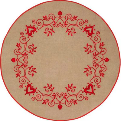 Kit de bordado de la alfombra del árbol de Navidad Corazones