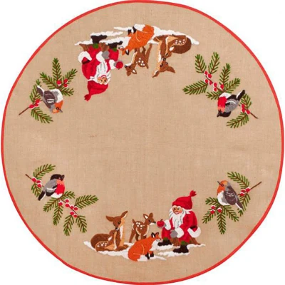 Kit de bordado de la alfombra del árbol de Navidad en el bosque