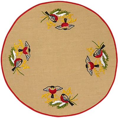 Kit de bordado de la alfombra del árbol de Navidad Pájaros