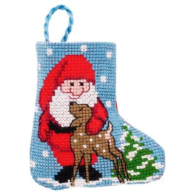 Kit de bordado Calcetín de Navidad de Papá Noel