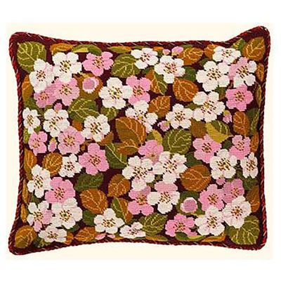 Juego de bordado para almohada con diseño de flores de manzana