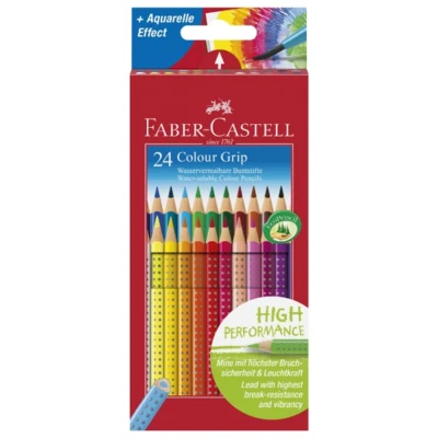 Faber-Castell Lápiz de color Colour Grip, estuche cartón, 24 piezas