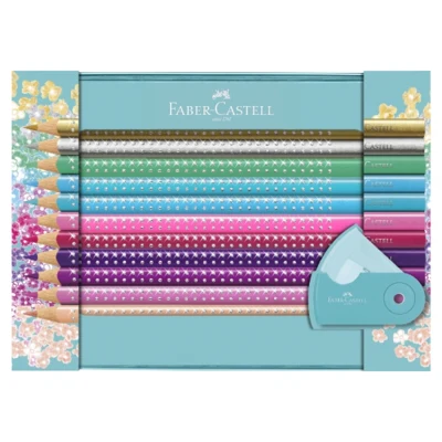 Faber-Castell Sparkle Lata de Chispas 20 colores brillantes + puntas