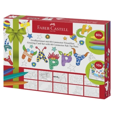 Faber-Castell Rotulador Connector Felicitación, juego regalo, 70 piezas