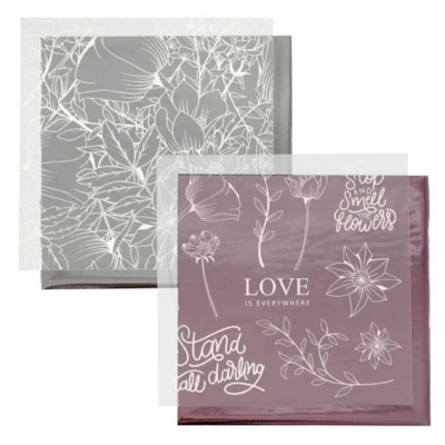 Lámina Decorativa y Hoja de Transferencia, 15x15 cm, 4 hojas