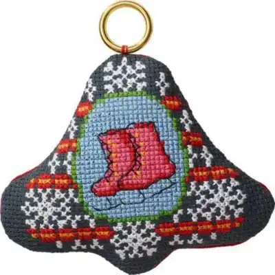 Kit de bordado Patines colgante en campana de Navidad