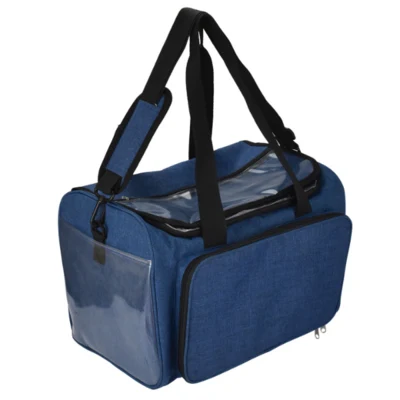 Bolsa de hilo rectangular, grande azul marino