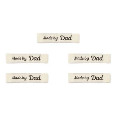 LindeHobby Made By Etiqueta (7 cm x 1 cm), Natural, 5 piezas