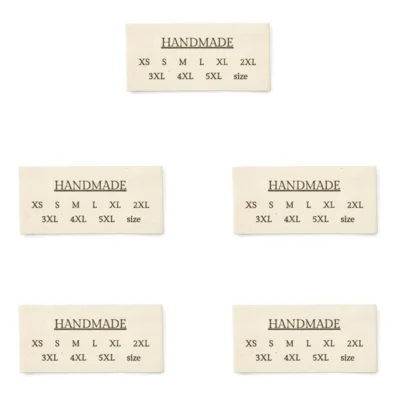 LindeHobby Handmade Con Tallas Etiqueta (6 cm x 3 cm), 5 piezas