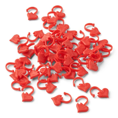 HobbyArts Marcadores de Puntada Corazones Rojos 50 uds