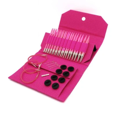 LYKKE Juegos de Agujas Intercambiables Circulares Blush, Magenta, 13 cm