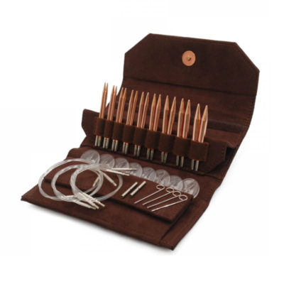 LYKKE Juegos de Agujas Intercambiables Circulares Cypra, Marrón, 9 cm