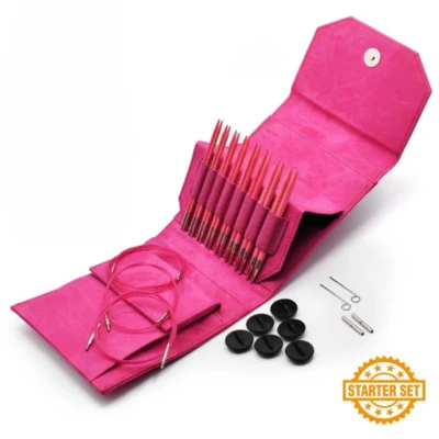 LYKKE Juegos de Agujas Circulares Intercambiables Blush, Starter Set, Fucsia, 13 cm