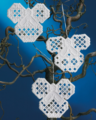 Kit de bordado Ángeles de Navidad hardanger 10 x 11 cm