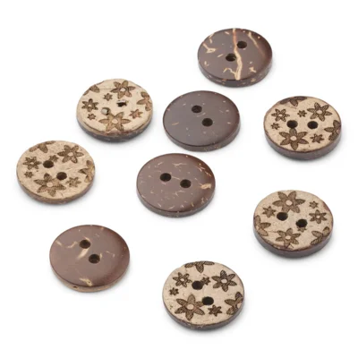 LindeHobby Botones de Coco, Flor, 10 uds