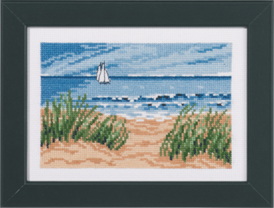 Kit De Bordado Barcos De Vela 18 x 13 cm
