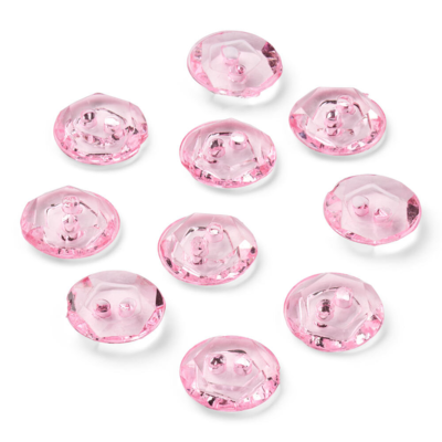 LindeHobby Botones de Cristal, Rosa, 12 mm, 10 uds