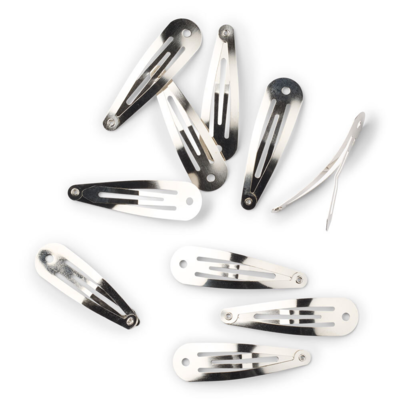 LindeHobby Clips Clic-clac, Plateados, 45x14 mm, 10 uds