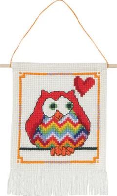 Kit de bordado MFK búhos rojos 5118/19 15 x 21 cm