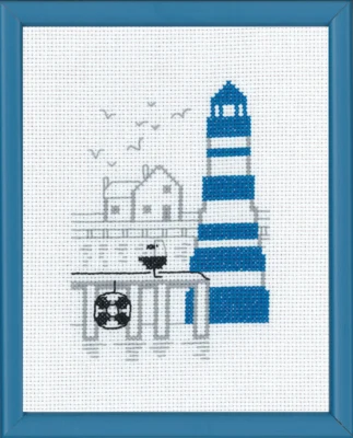 Kit de Bordado Faro Azul R5741 18 x 14 cm