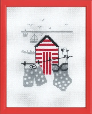 Kit de bordado Casa de baño roja R5741 18 x 14 cm