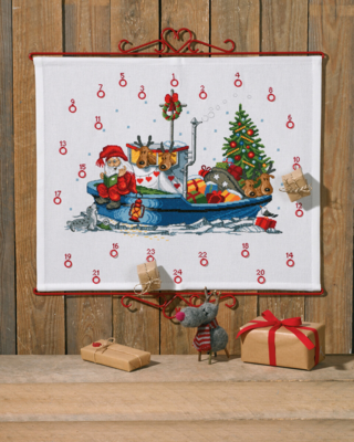 Kit de bordado Papá Noel en barco B5125/58 58 x 48 cm