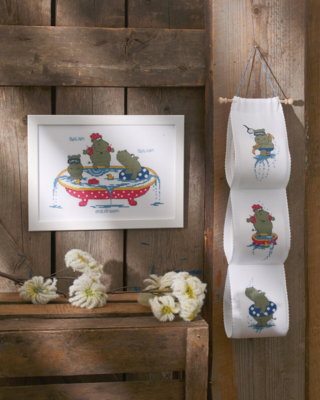 Kit de Bordado Hipopótamos 12 x 63 cm