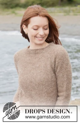 262-30 Hazelnut Harmony Sweater by DROPS Design