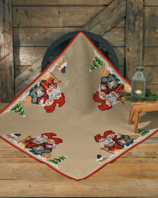 Kit de bordado Mamá y Papá Noel 123 x 123 cm