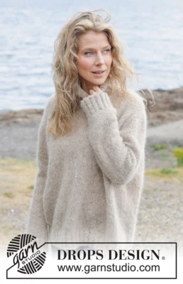 262-24 Frosted Oats Sweater by DROPS Design