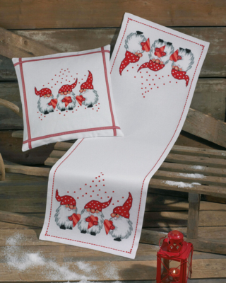 Kit de bordado 3 gnomos 36 x 108 cm