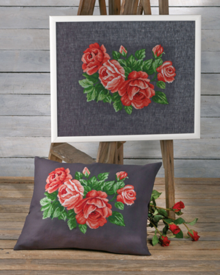 Kit de Bordado Rosas Rojas 53 x 43 cm